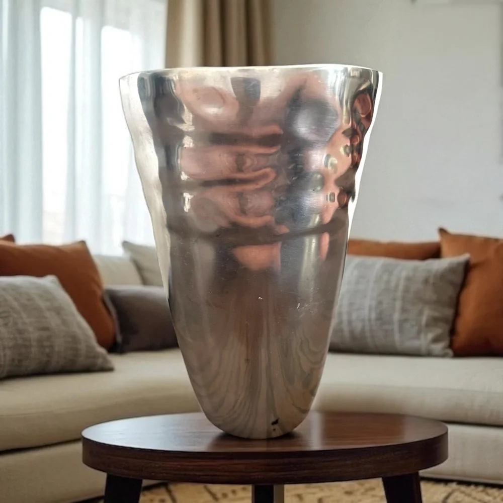 Pottery Barn Rippled Aluminum Vase